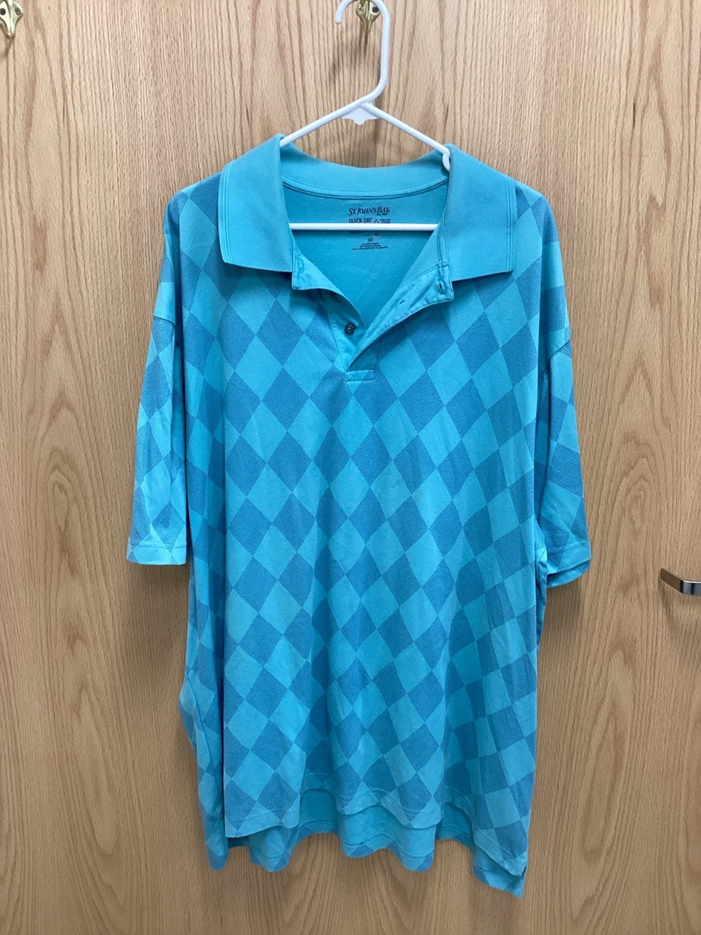 St. John's Bay Men's Teal Argyle Polo